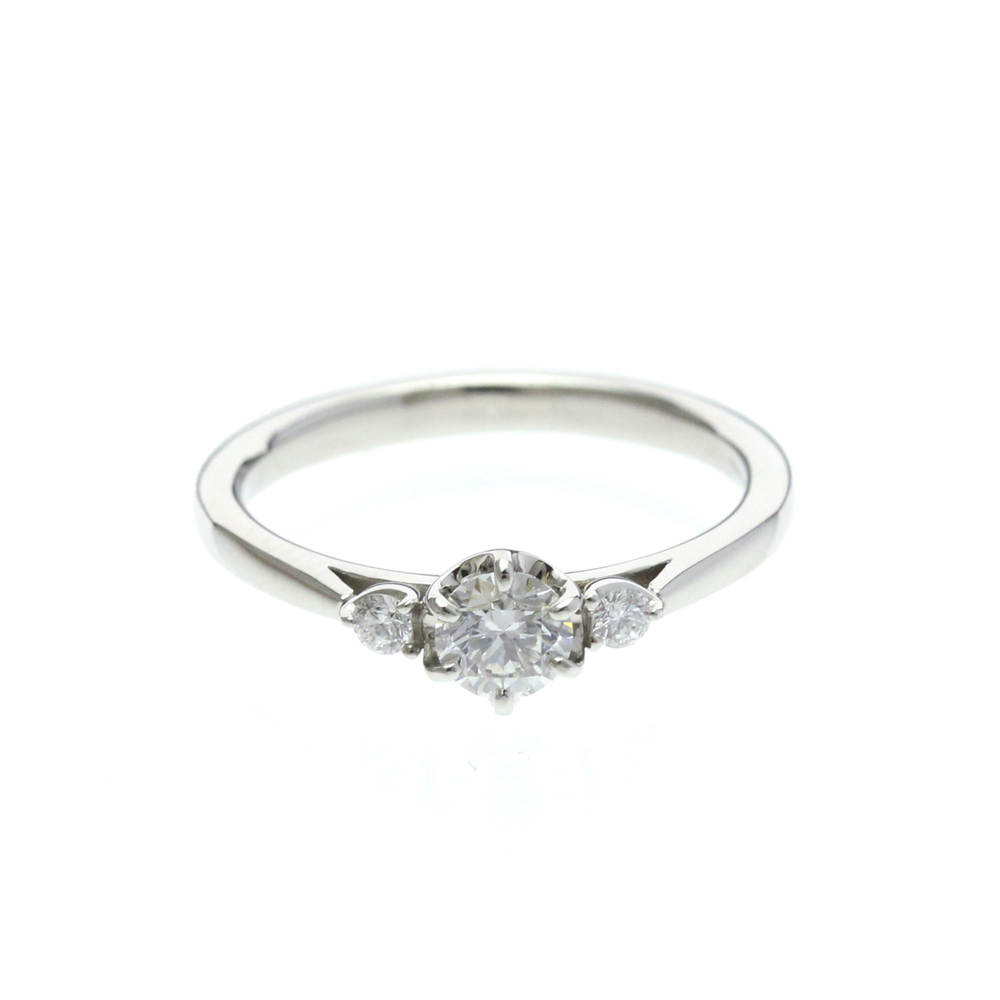 VINTAGE Silver Diamond Engagement Ring